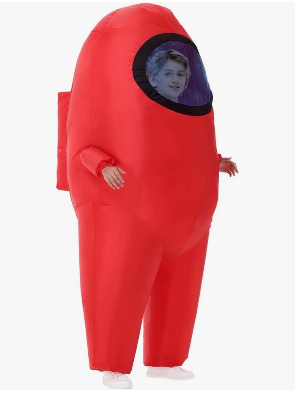 Among Us astronaut kids inflatable Red costume, on Funny Halloween Spacesuit